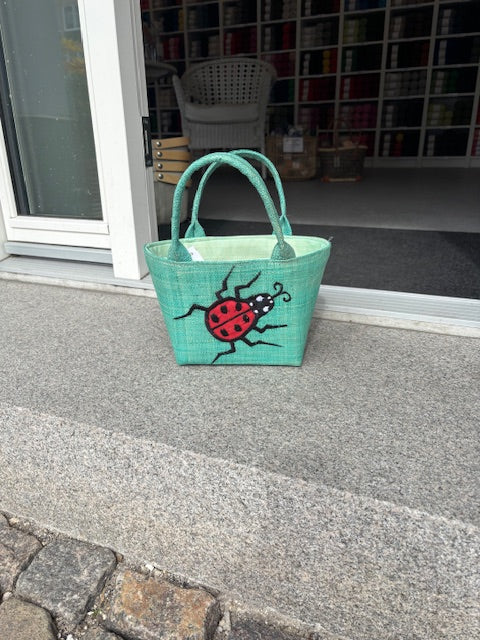 Børne Kurvetaske - Bastvæv med motiver