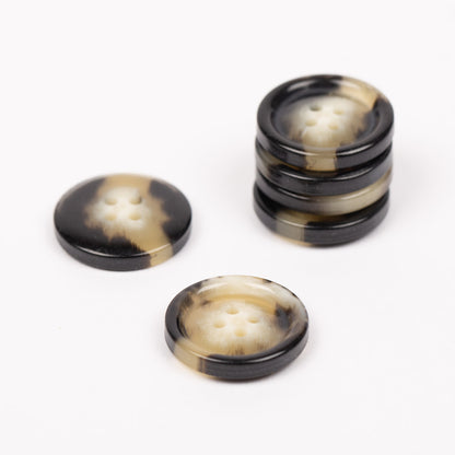 Knapper - Horn mocca - 18 mm