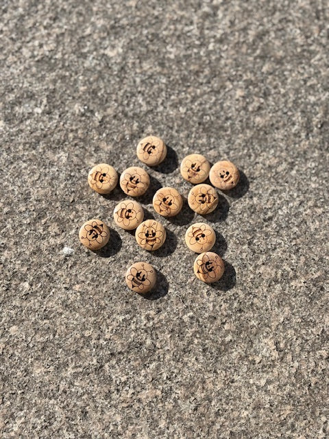 Knapper - Træ med bi - 15 mm