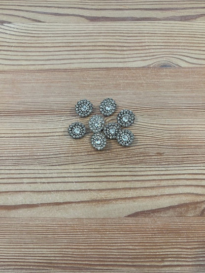 Knapper - Sølv med similisten - 15 mm