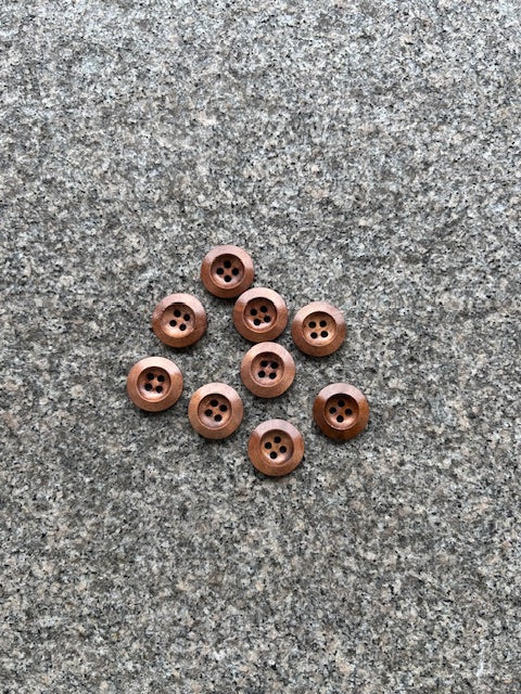 Knapper - Træ brun - 18 mm