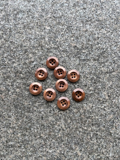 Knapper - Træ brun - 18 mm