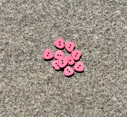Knapper - Lyserød hjerte - 15 mm