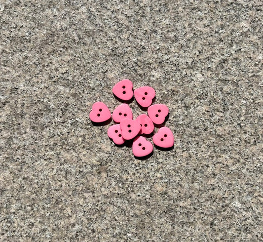 Knapper - Lyserød hjerte - 15 mm
