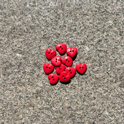 Knapper - Rød hjerte - 15 mm