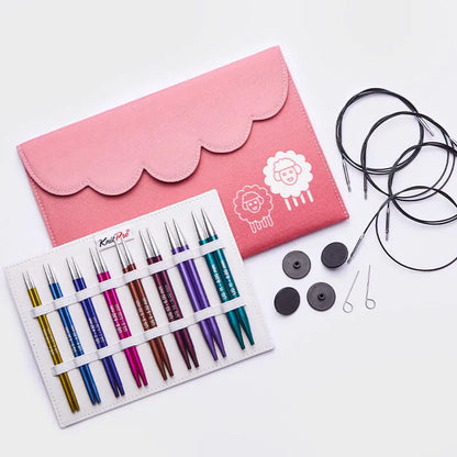 KnitPro Zing - Deluxe sæt - Udskiftelig rundpinde - Lang 13 cm